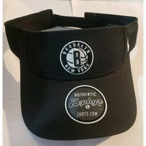 Zephyr Hat Visor Brooklyn Nets New York NBA Adjustable Black Basketball